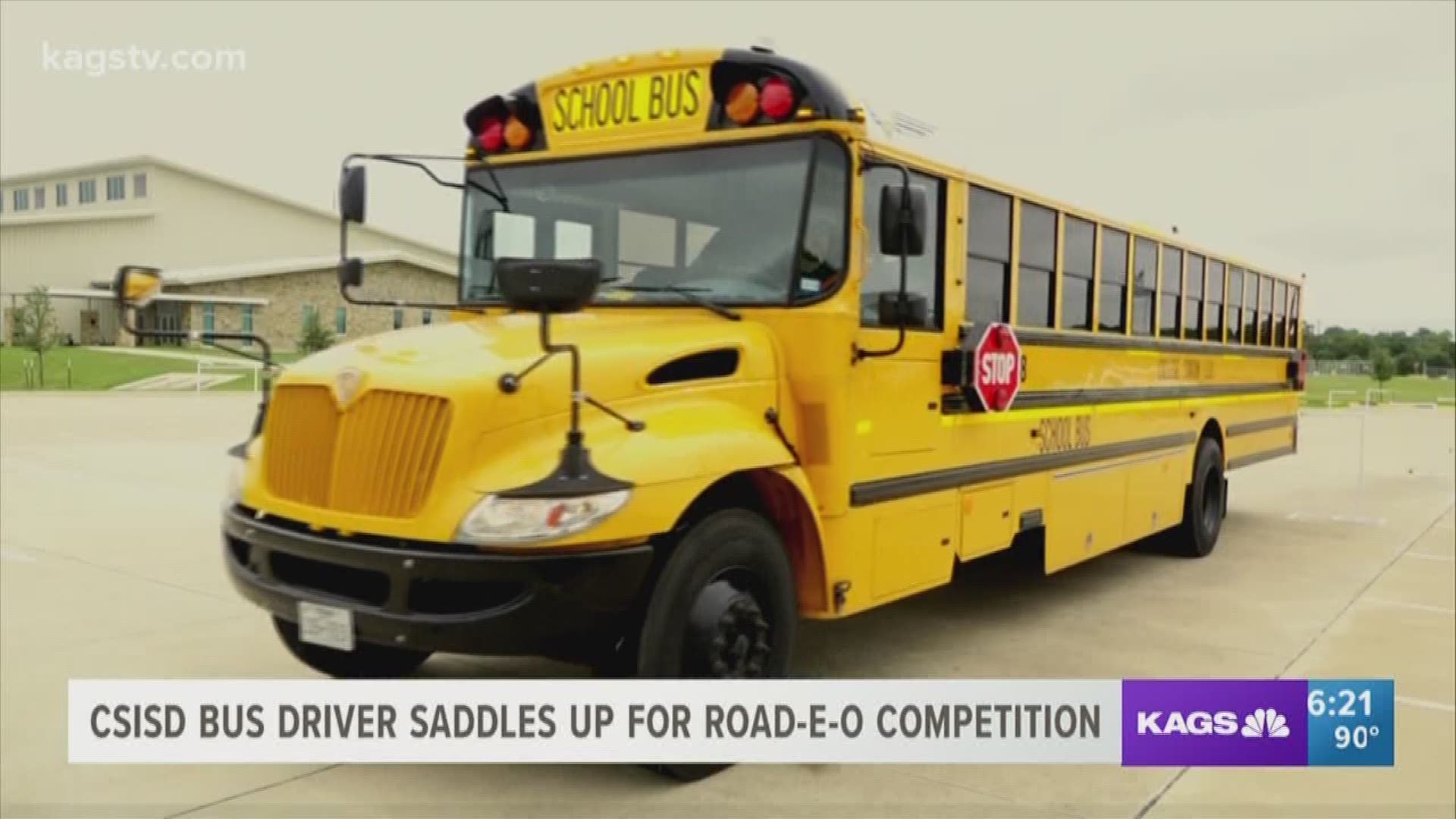 Local bus driver Josh Shelton saddles up to compete in the State School Bus Road-E-O.