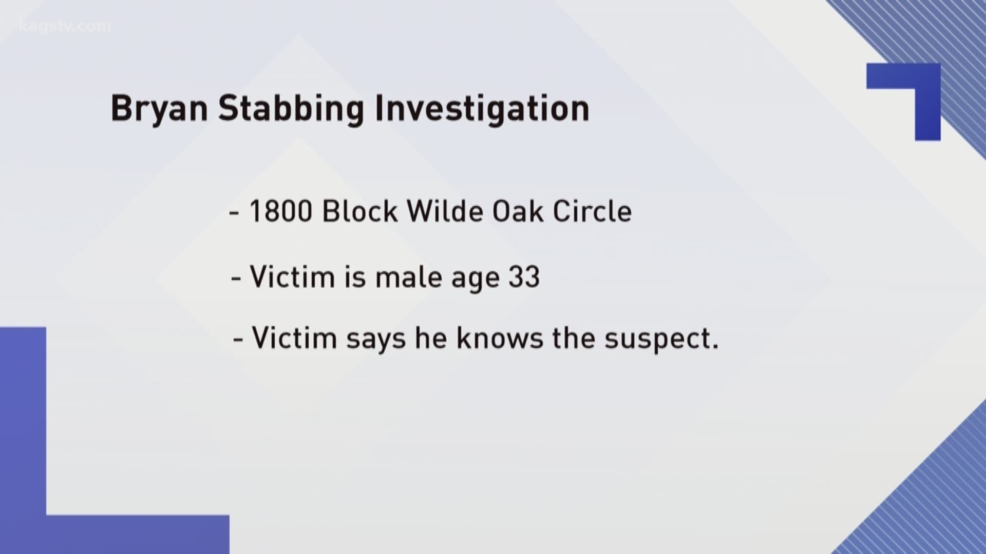 The victim tool himself to the hospital and was later released.