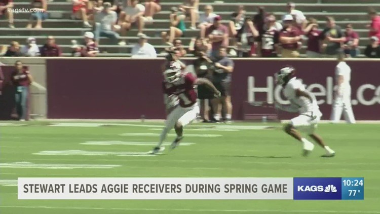 Evan Stewart leads A&M receiving corps during spring game