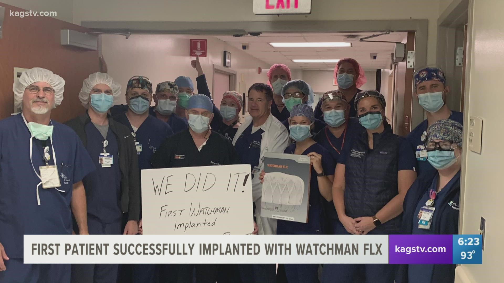 The Watchman FLX device closes off an area of the heart called the left atrial appendage to keep blood clots from forming in the bloodstream