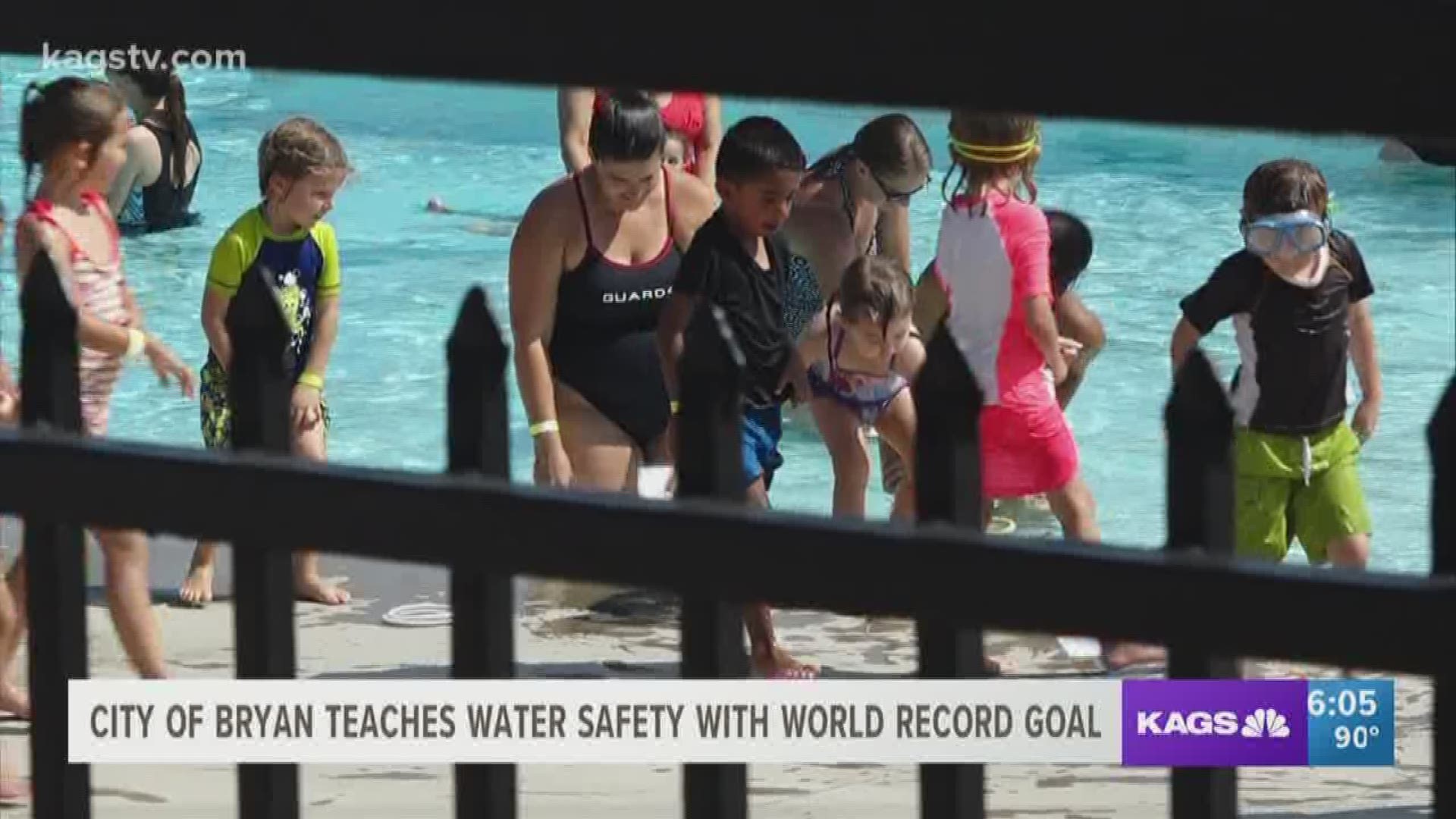 Today over 140 people came out to the Bryan Aquatic Center to take part in a world record.