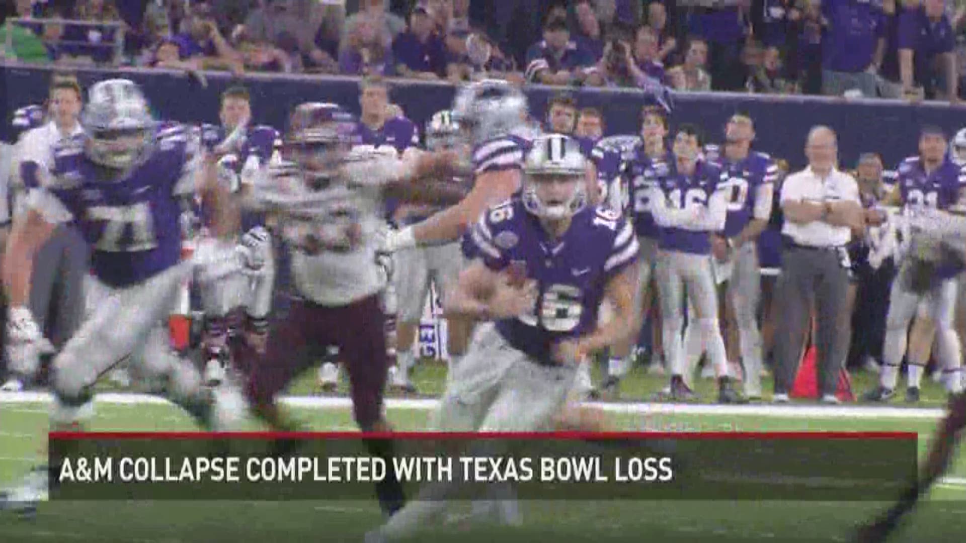 Jesse Ertz accounted for three touchdowns for Kansas State as the Wildcats gave the Aggies a 33-28 loss.