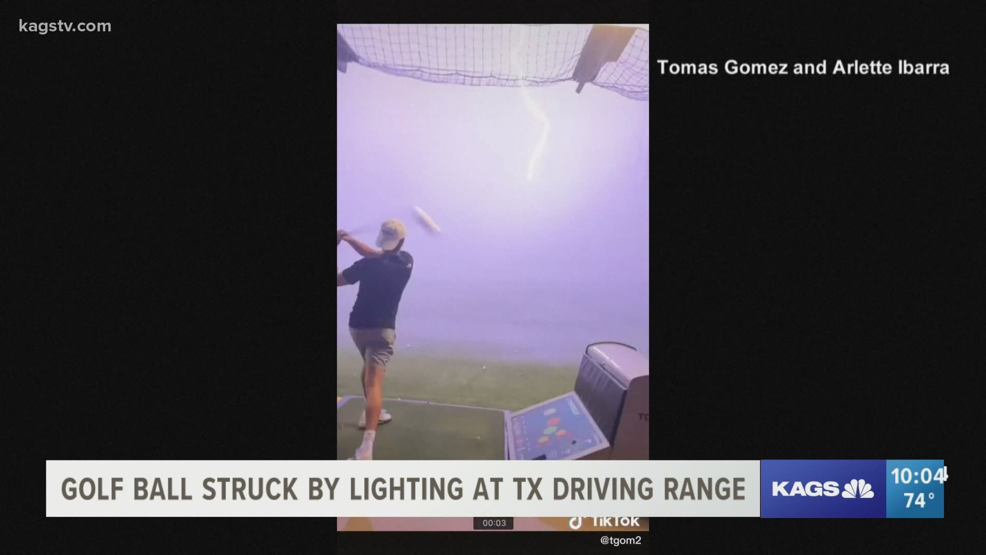 Moments after a Texas golfer at a San Antonio driving range took his shot, mother nature took hers.
