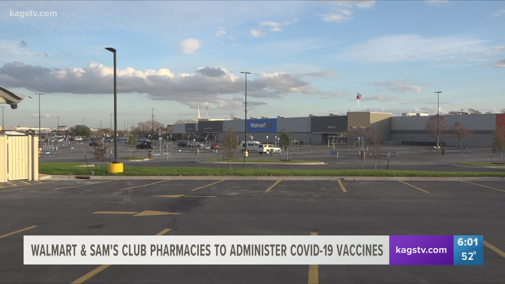 Walmart, Sam's Club locations in the Brazos Valley offering COVID-19 vaccines starting February 12, 2021.