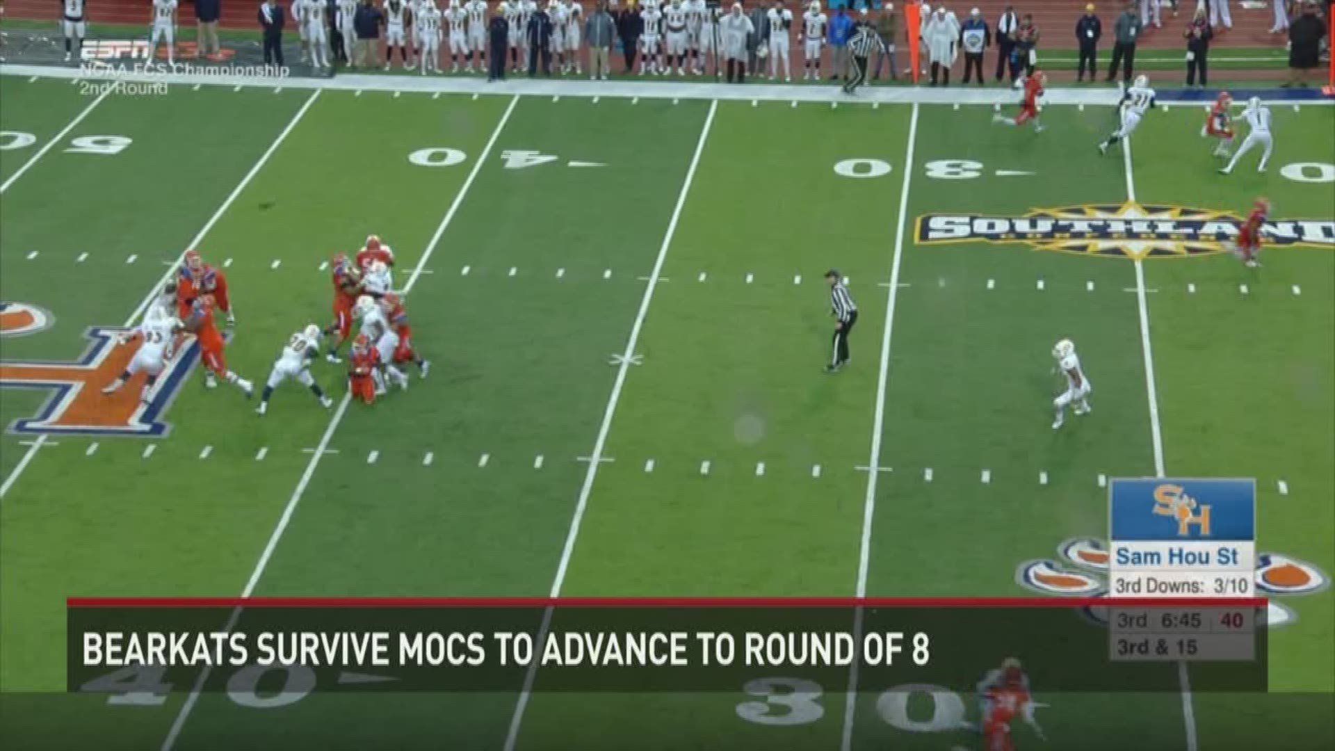The Bearkats overcame a late Mocs run to advance to the third round of the FCS Playoffs.