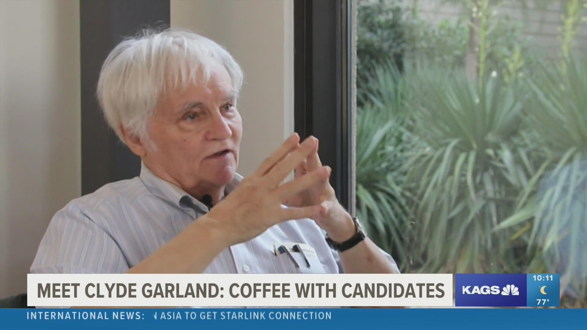 Clyde Garland, a candidate for Brazos County Judge, said he is a devoted Libertarian and has lived in Bryan-College Station for 23 years.
