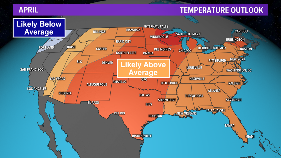 April is expected to be warm & dry