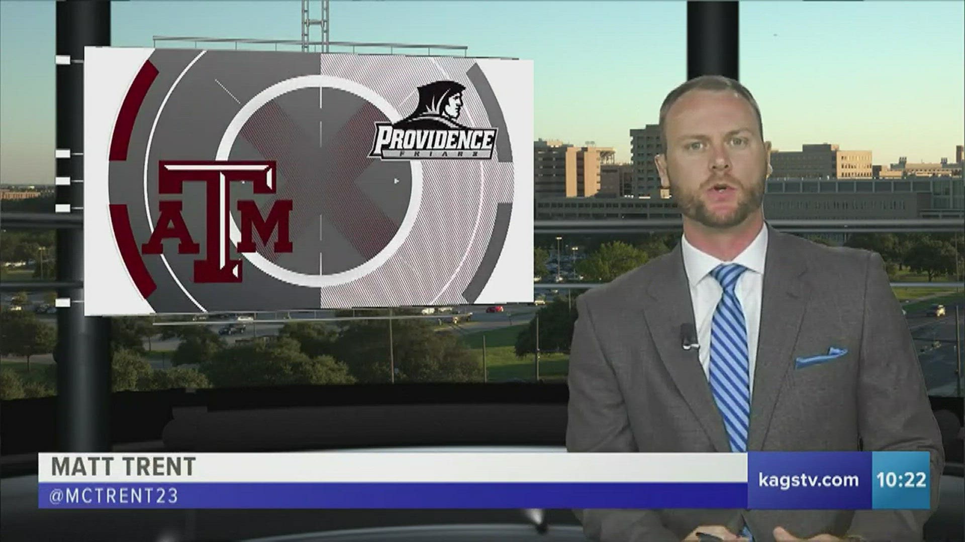Sports Director Colin Deaver was on the ground with the Aggies when they arrived in the Queen City.