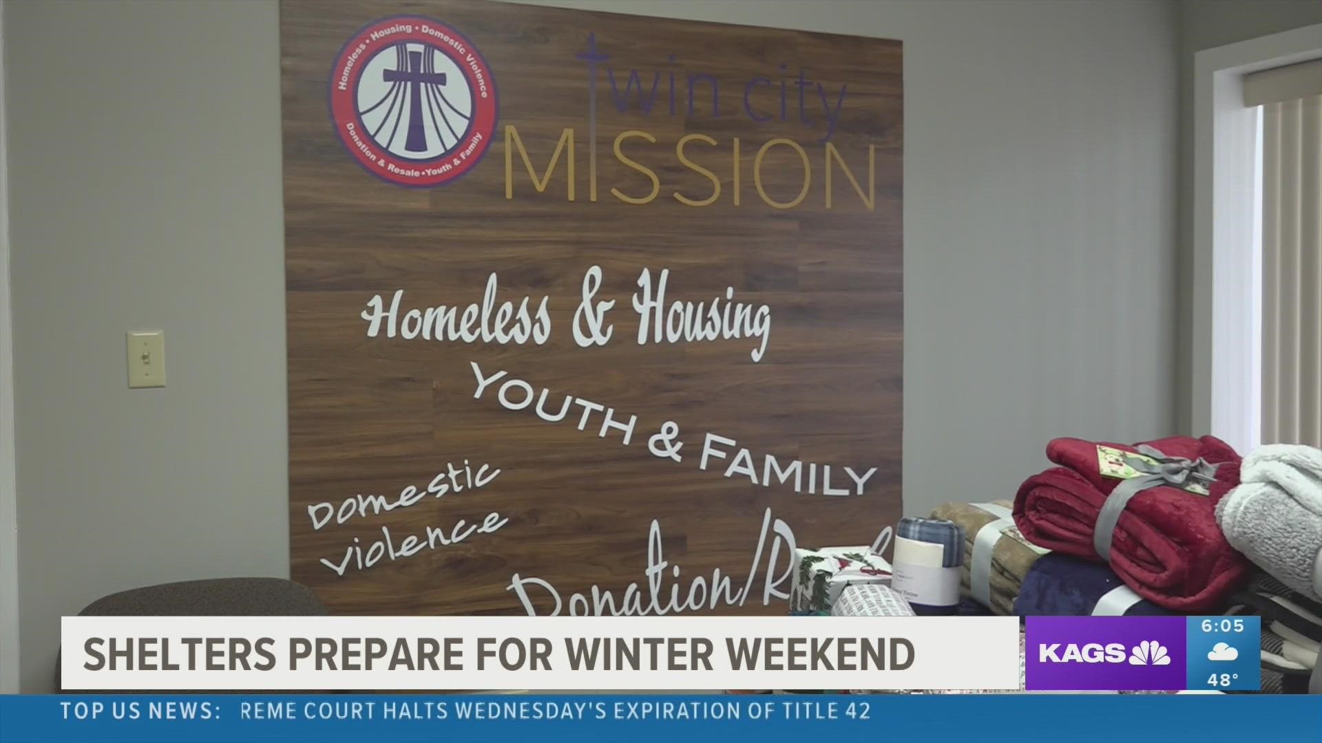 Twin City Mission will be one of the shelters open for homeless individuals looking to escape the winter weather coming to the Brazos Valley soon.