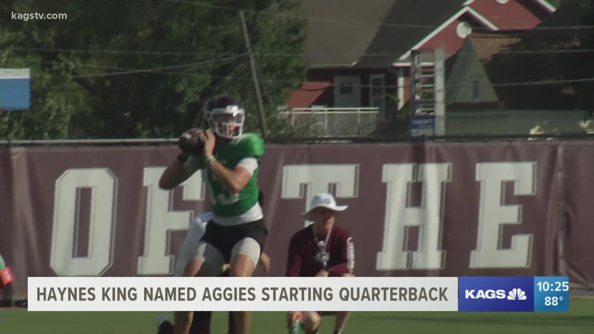 A week and a half before the season opener, Texas A&M football coach Jimbo Fisher has announced Haynes King as the starting quarterback.