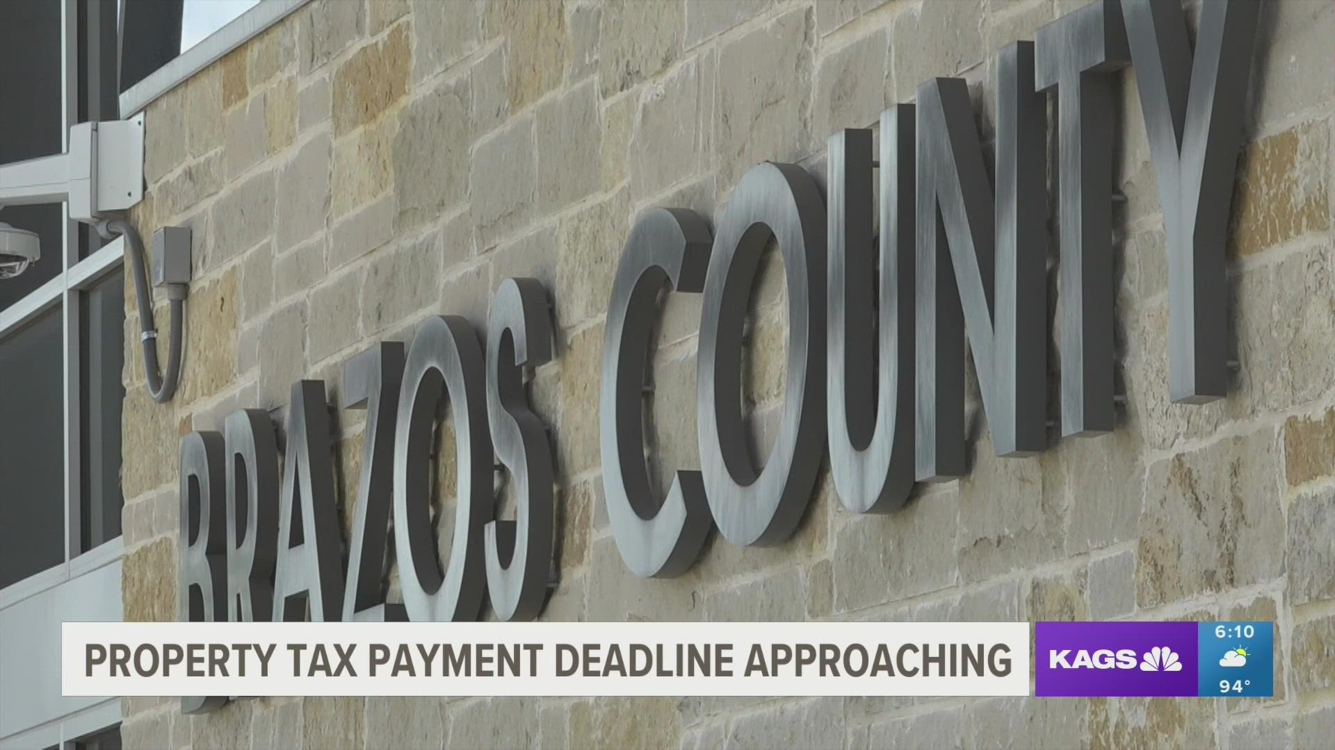 Tax Assessor/Collector for Brazos County said that people have until Thursday, June 30, to make the second installment for their split payment.