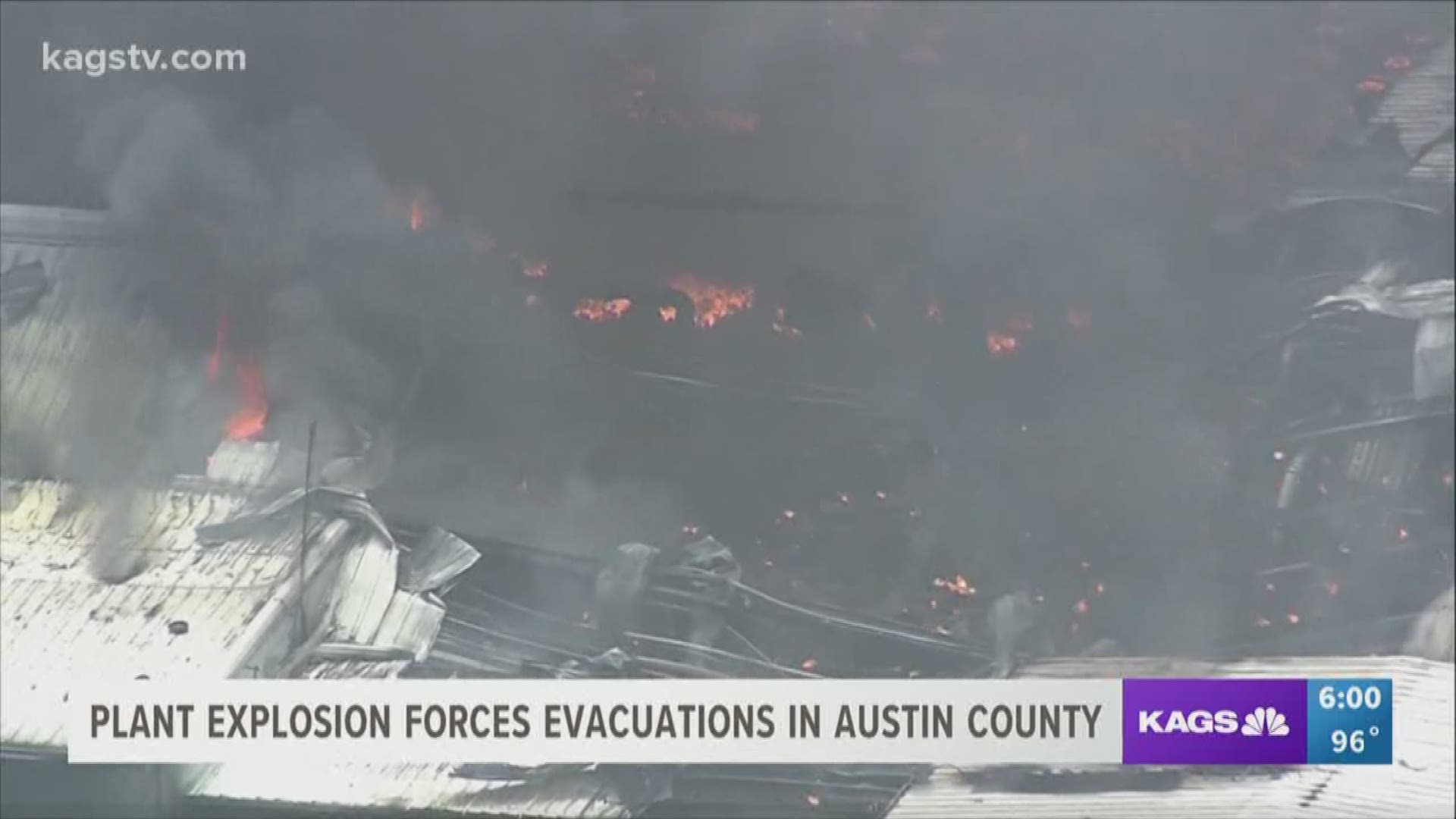 evacuations in order after major gas plant explosion in Bellville, TX