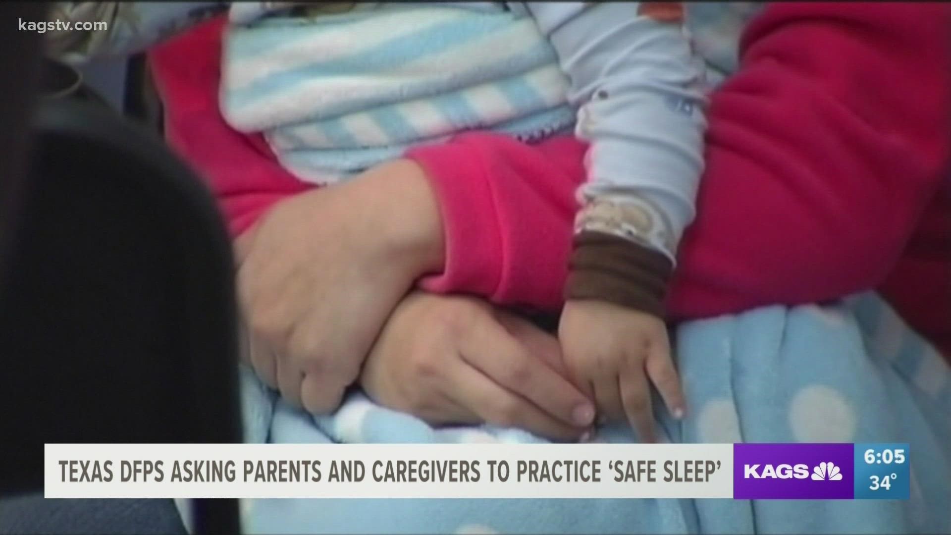 The Texas DFPW is asking parents to practice "Safe Sleep"