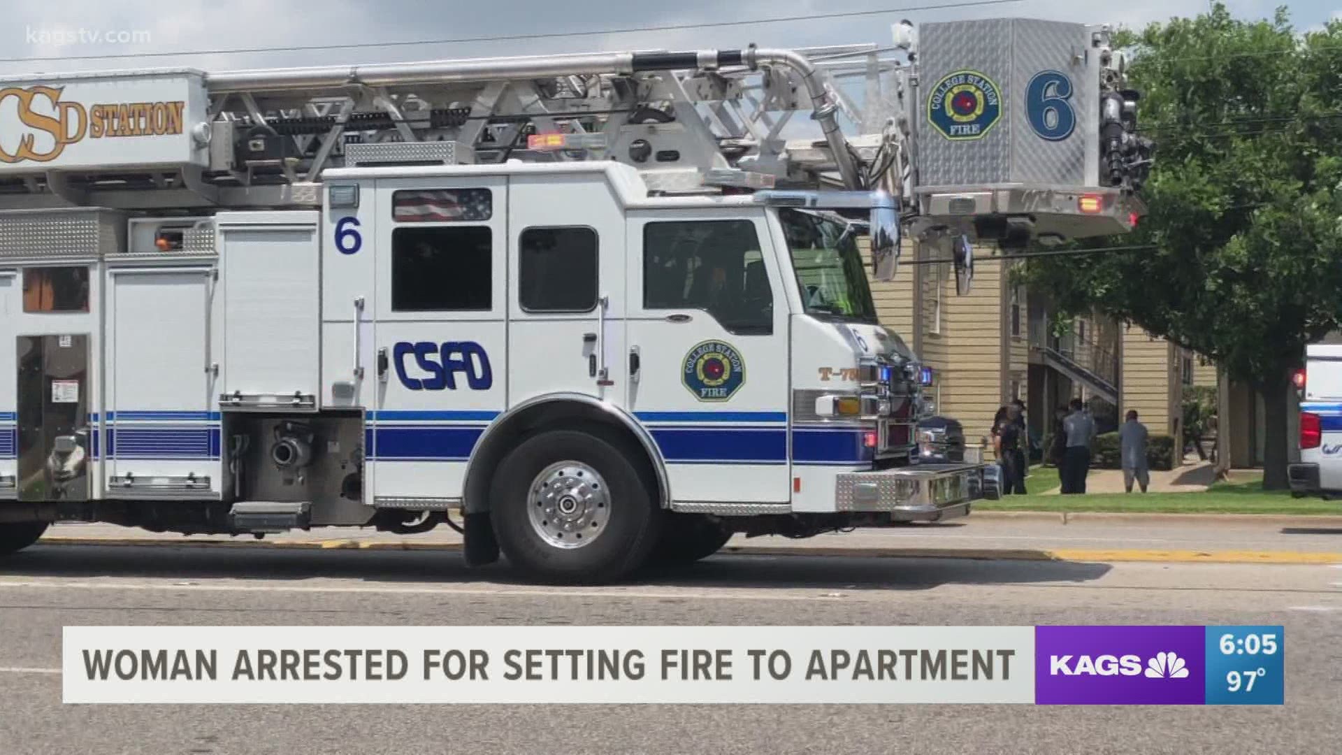 Authorities said the woman admitted to lighting the fire in the back bedroom.