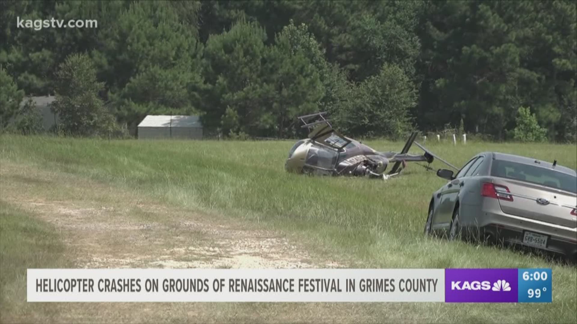 A helicopter carrying four people crashed on the grounds of the Texas Renaissance Festival. KAGS Kacey Bowen brings you more details from the scene.