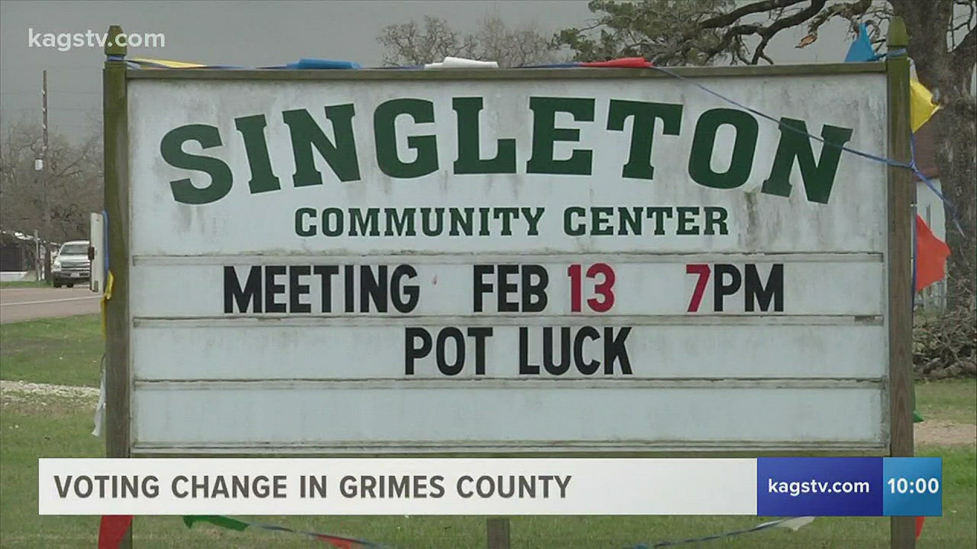 Votes in Grimes County have one less polling place for the  primary election tomorrow. The Singleton Community Center will be closed.