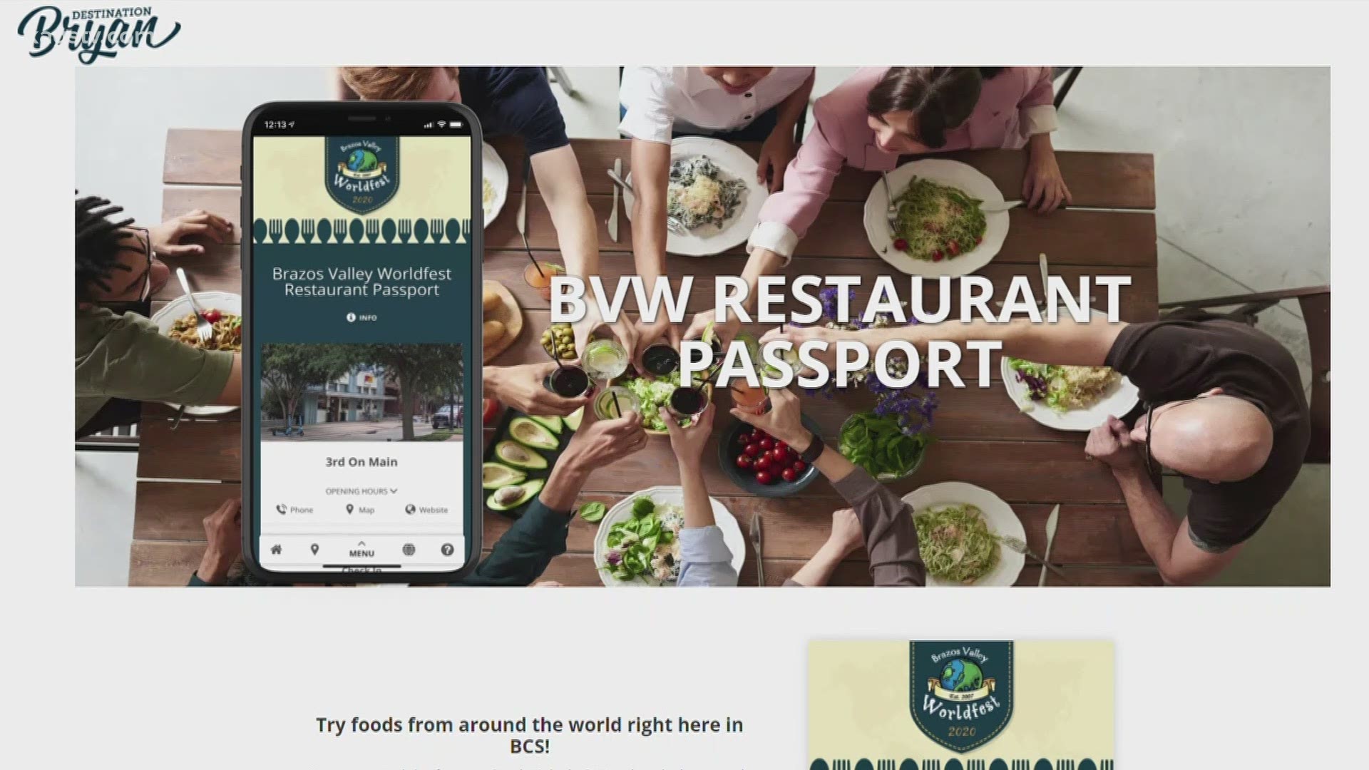 You can download the Worldfest passport on your phone and receive deals from participating local restaurants in Bryan.