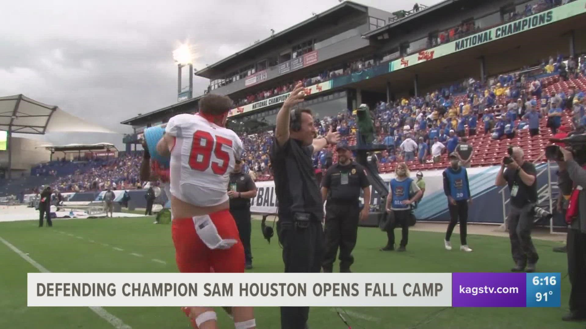 Coming off their first national championship run in program history, Sam Houston opened fall camp on Wednesday morning. The Bearkats return every starter.