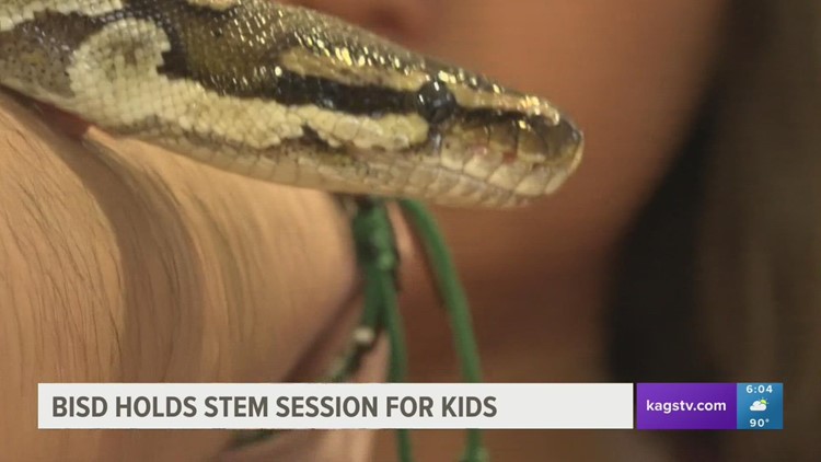 BISD students learn about STEM with snakes