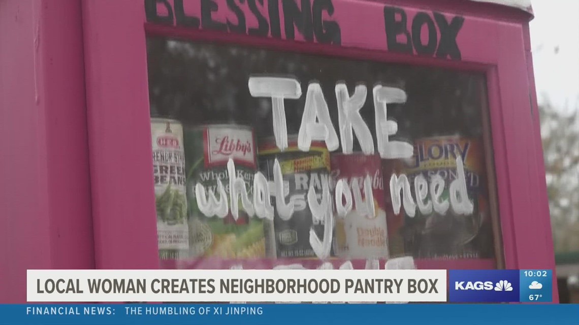 A Bryan woman is creating a unique blessings box to help her local community