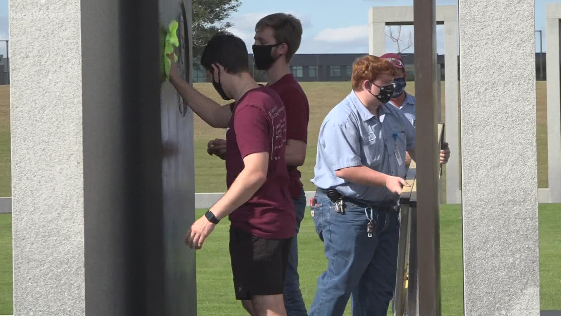 As the anniversary of Bonfire approaches, Texas A&M University Art Galleries are recruiting Aggies to help clean Bonfire Memorial.