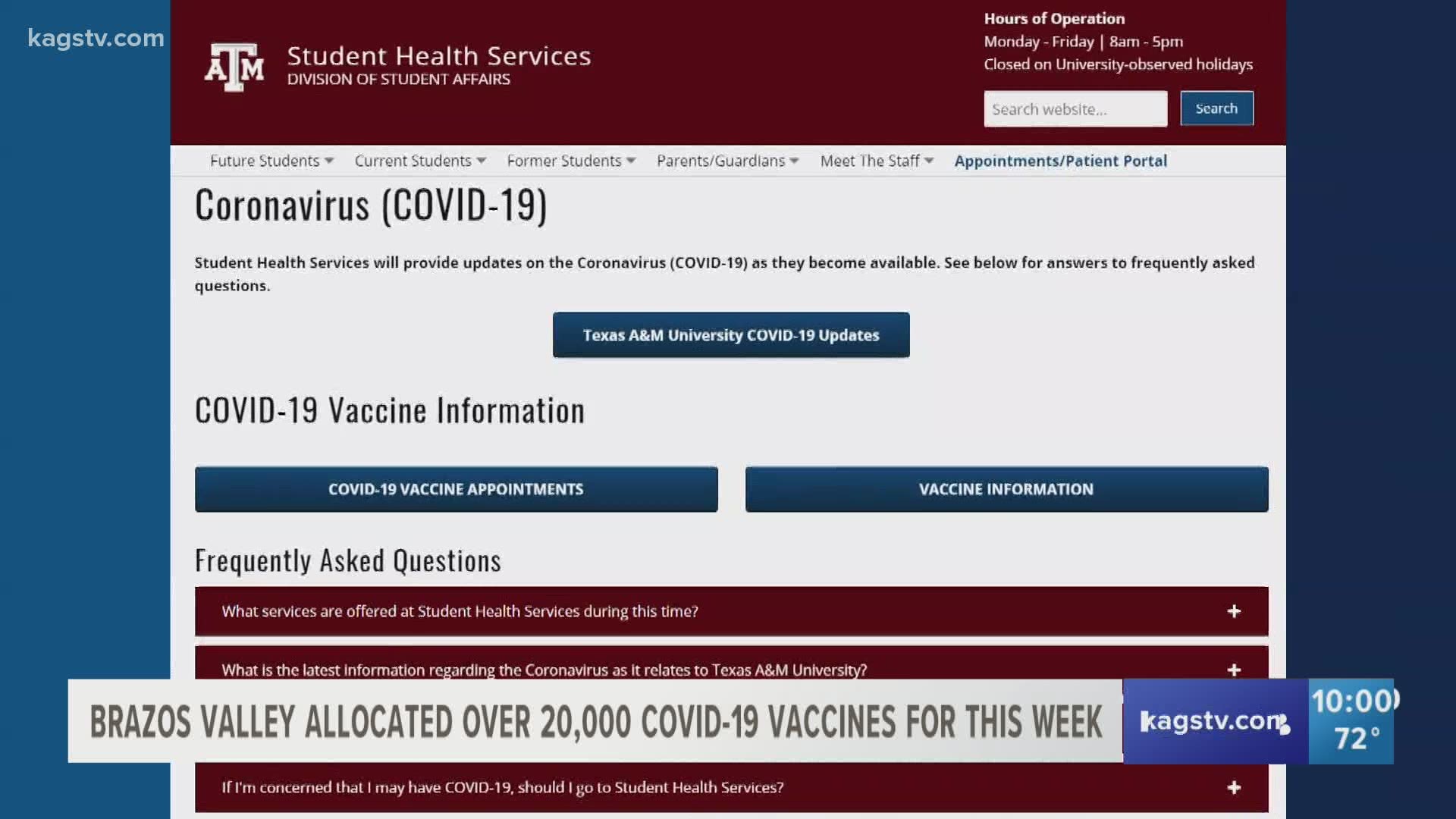 The Brazos Valley has been flooded with COVID-19 vaccines for this week, over 20,000 to be exact.