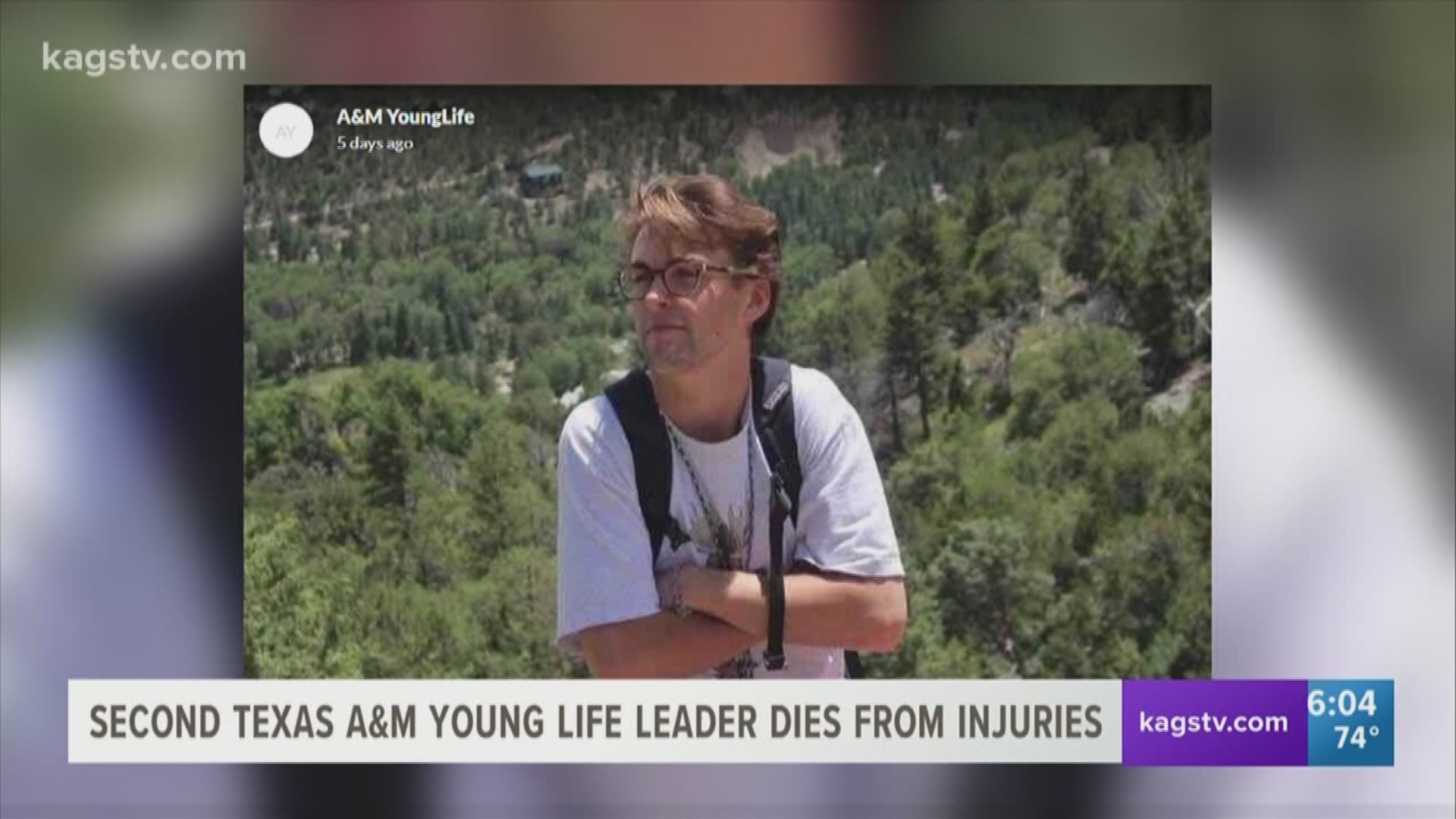 Another student has passed away due to injuries sustained in a crash two weeks ago. Blake Rodgers, one of the Brazos Valley Young Life leaders who was on his way to a Young Life camp in Colorado, was in critical condition following the accident but passed