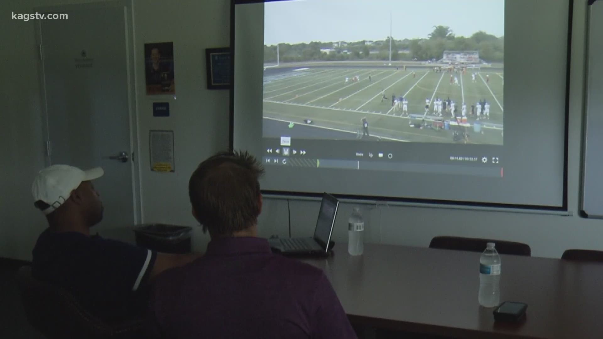 Allen Academy head coach Adrian Adams shows us why film is so important to improving his team