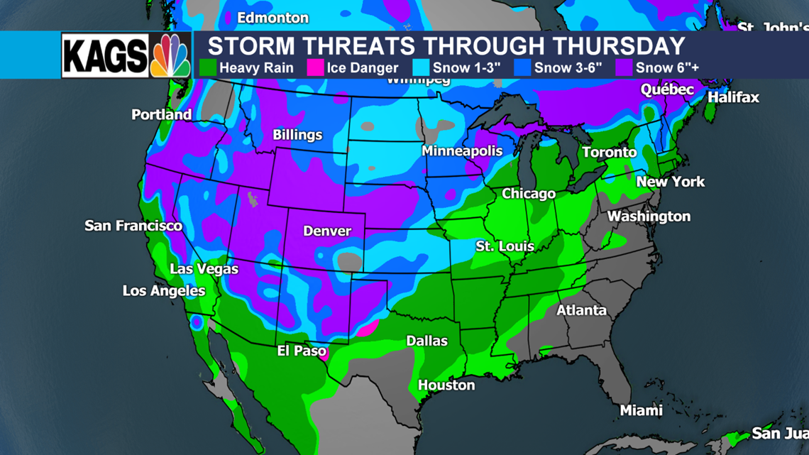Thanksgiving week regional weather breakdown for travel