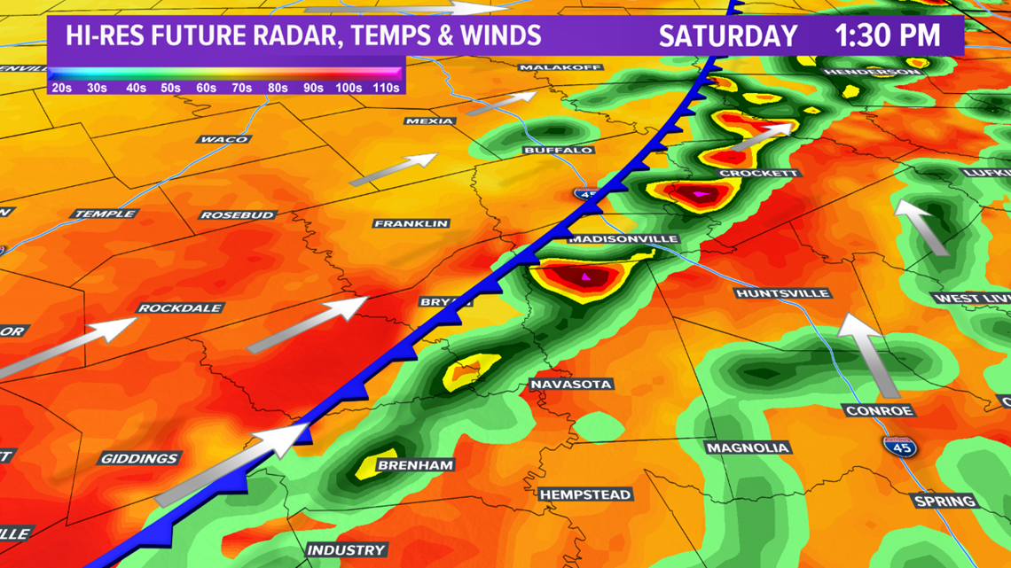 A cold front on the way this weekend and a chance for a few stron ...