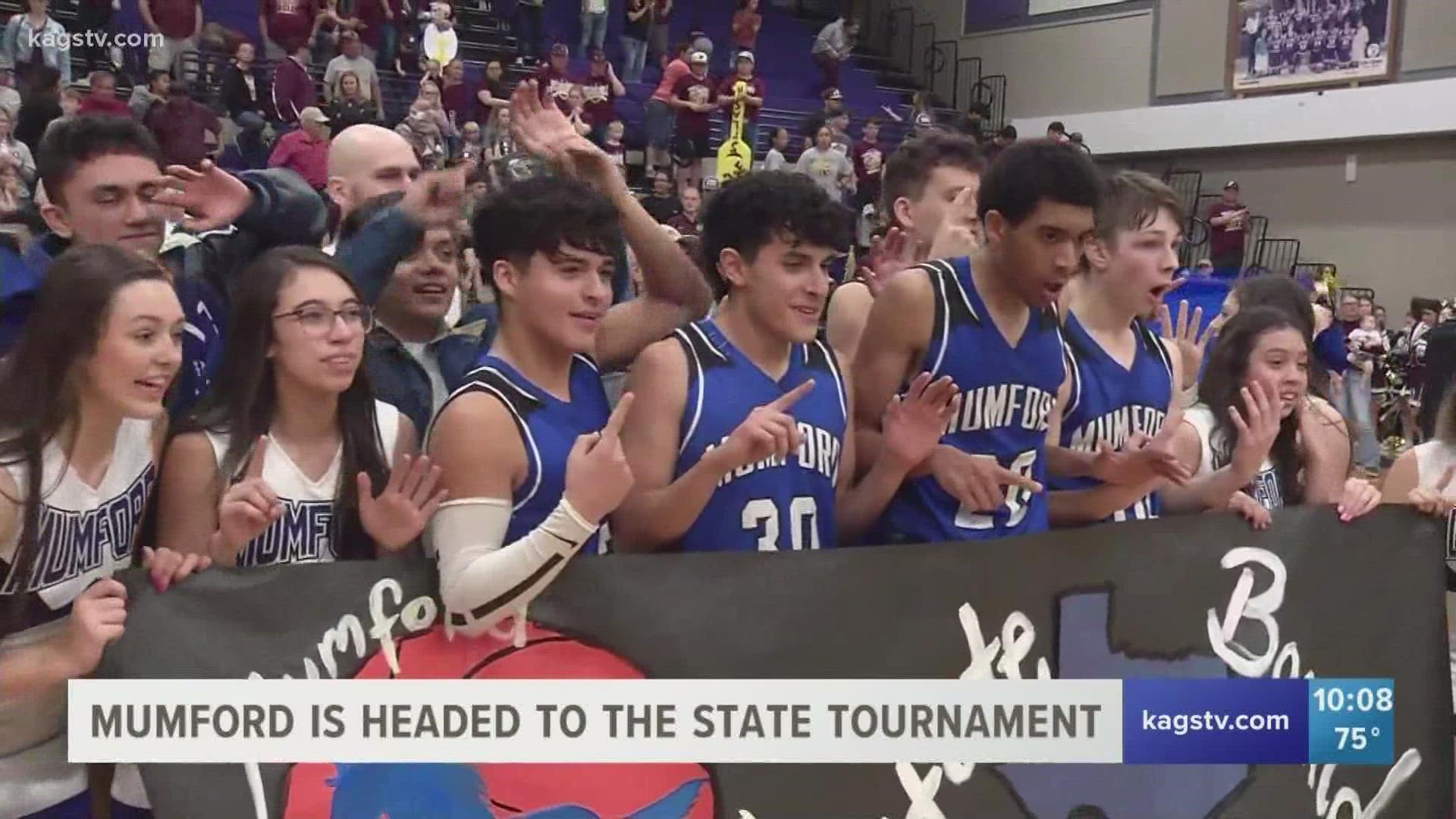 The Mustangs win 50-45 over the Eagles to secure a spot in the State Semifinals.
