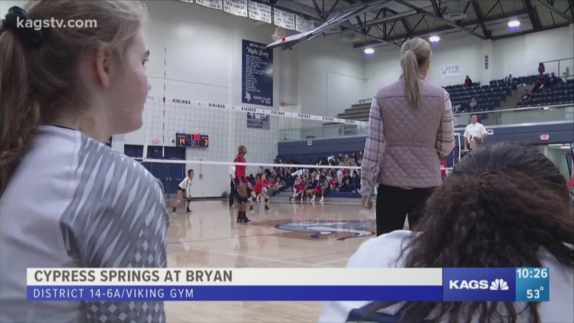 In high school volleyball action on Tuesday night, Bryan swept Cypress Springs in three sets.