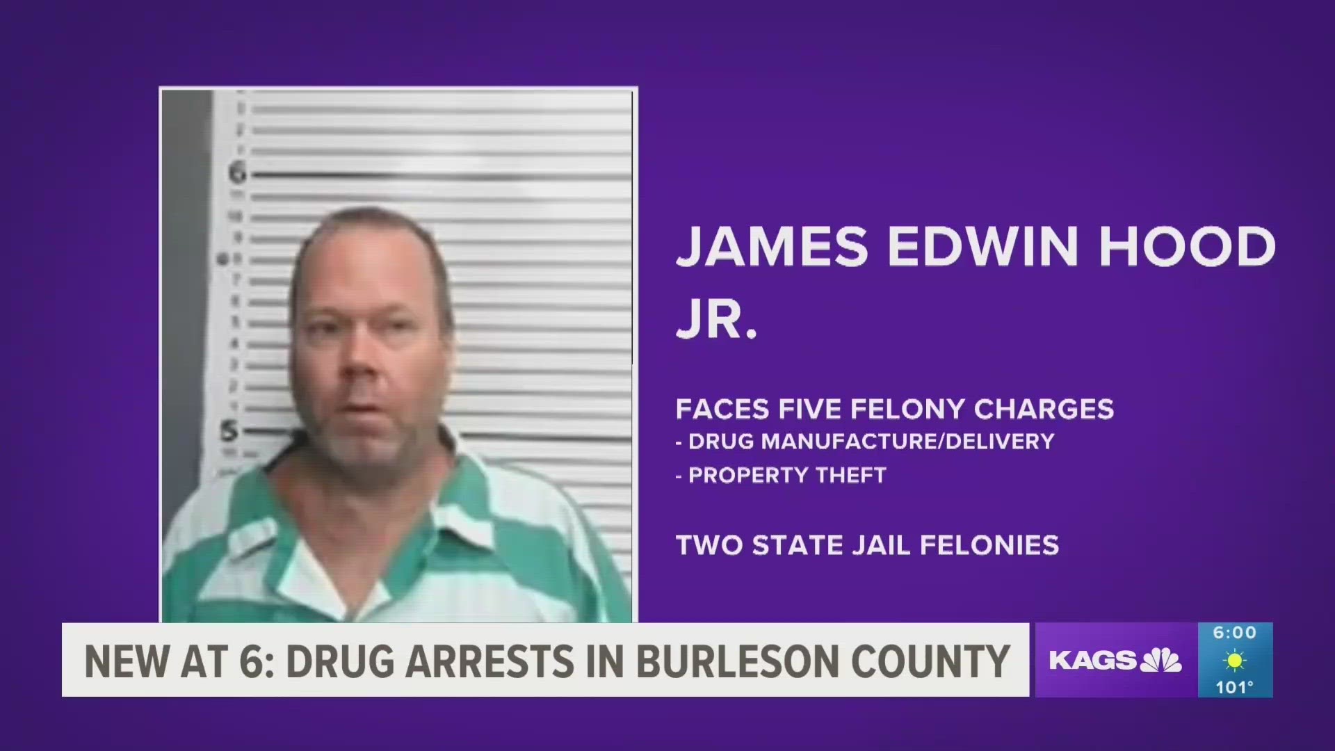 James Edwin Hood Jr., 52, and Rebecca Sue Jaap, 43, were arrested by Burleson County Sheriffs on warrants on Thursday.