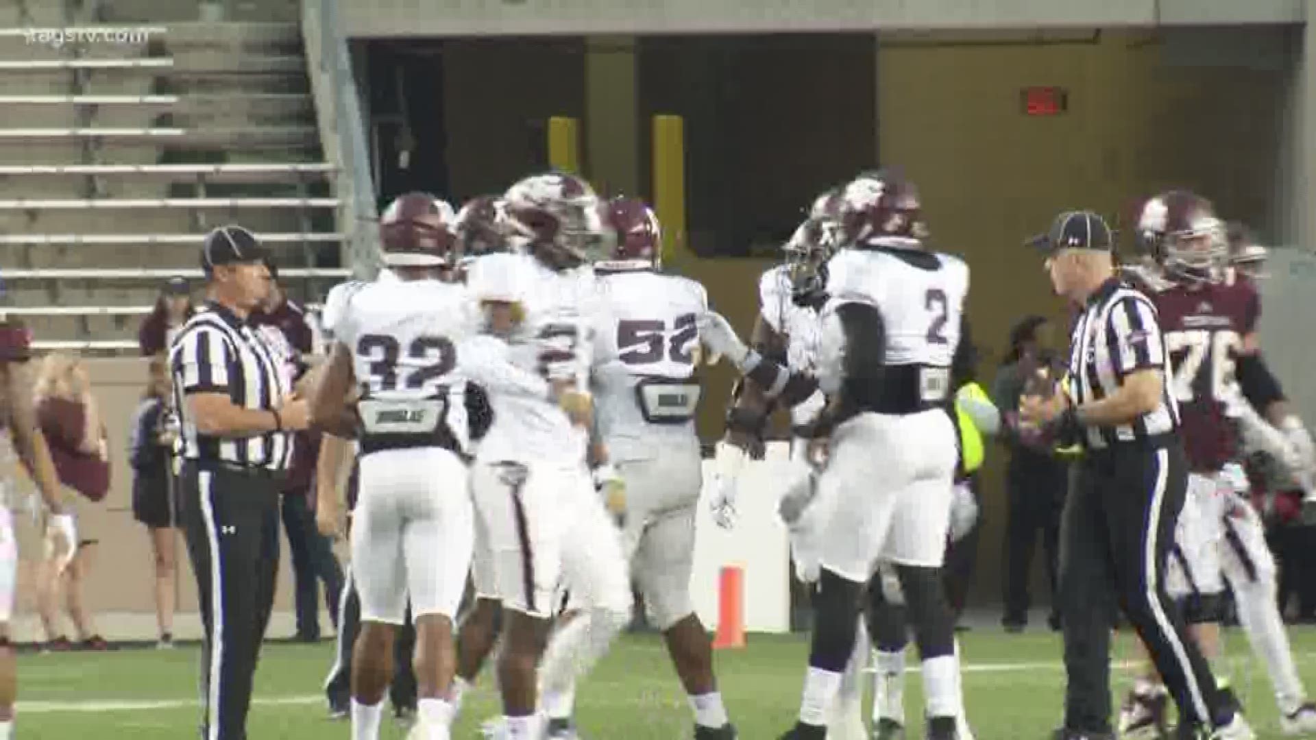 In the annual Texas A&M Football spring game, the White team knocked off the Maroon team 17 to 14. Quarterback Kellen Mond threw two touchdown passes to help lead the White team to victory.
