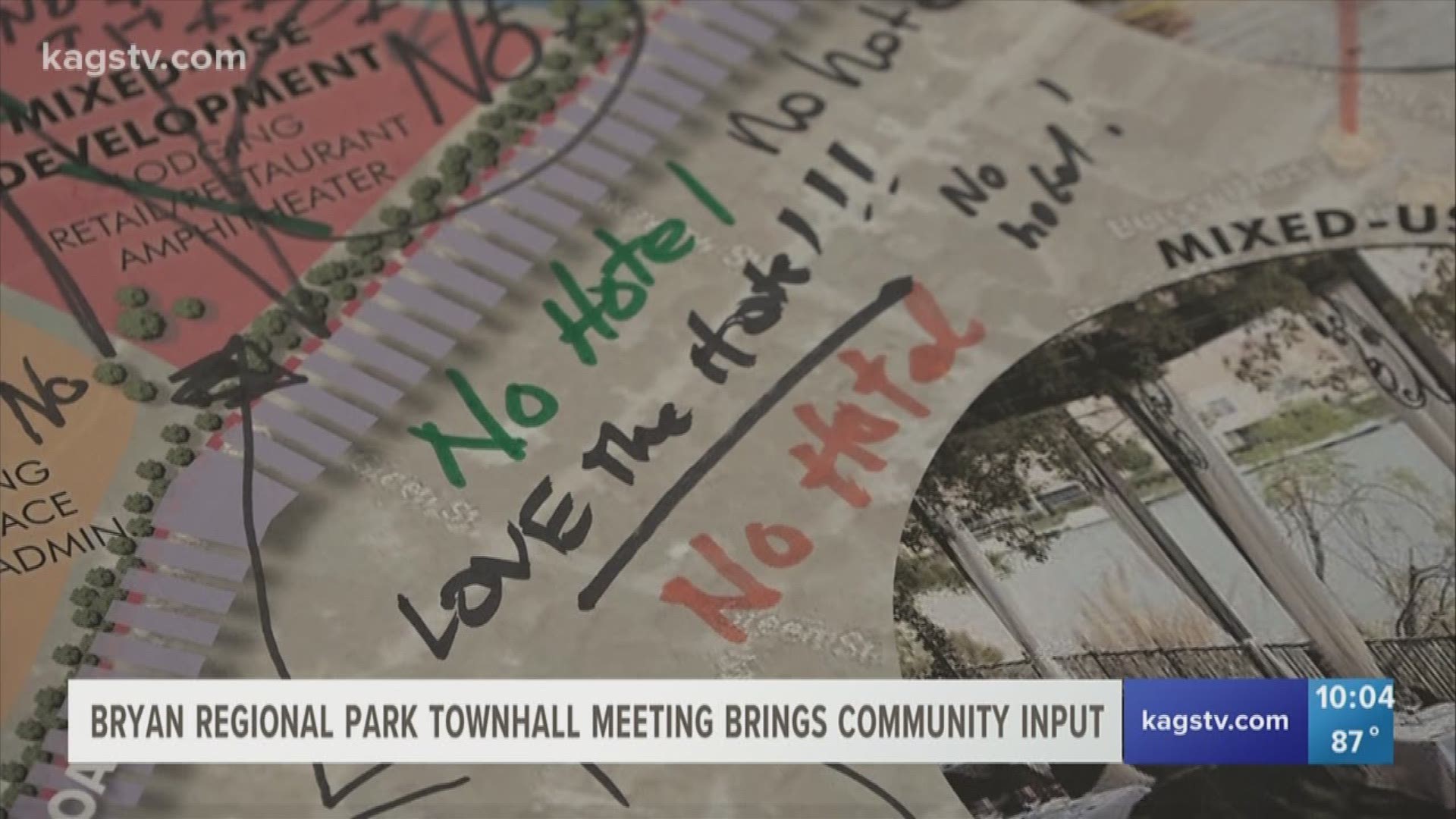 Community members learned about plans for the Bryan Regional Park and gave their own suggestions.