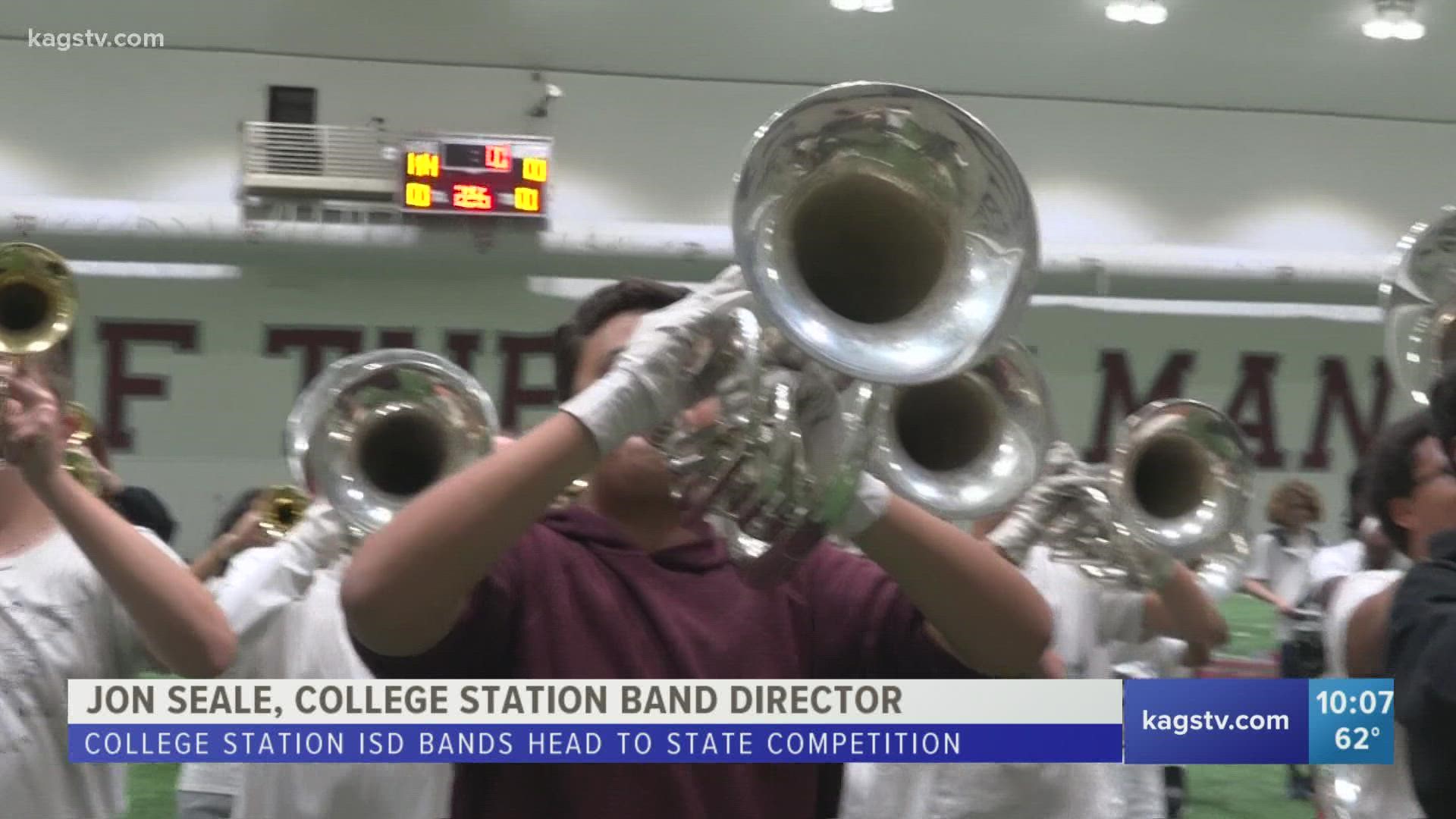 The College Station ISD bands are just two of 33 competing for the Class 5A crown in the Alamo City, San Antonio.