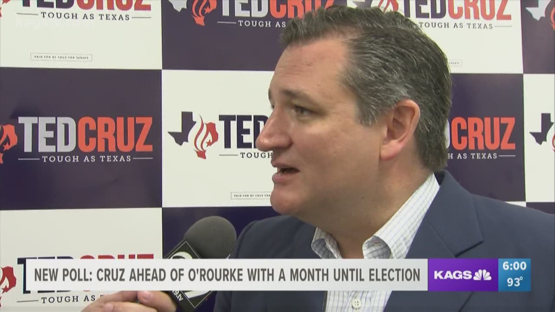A new poll out today shows Senator Ted Cruz leading over challenger Beto O'Rourke with just over a month until Election Day.