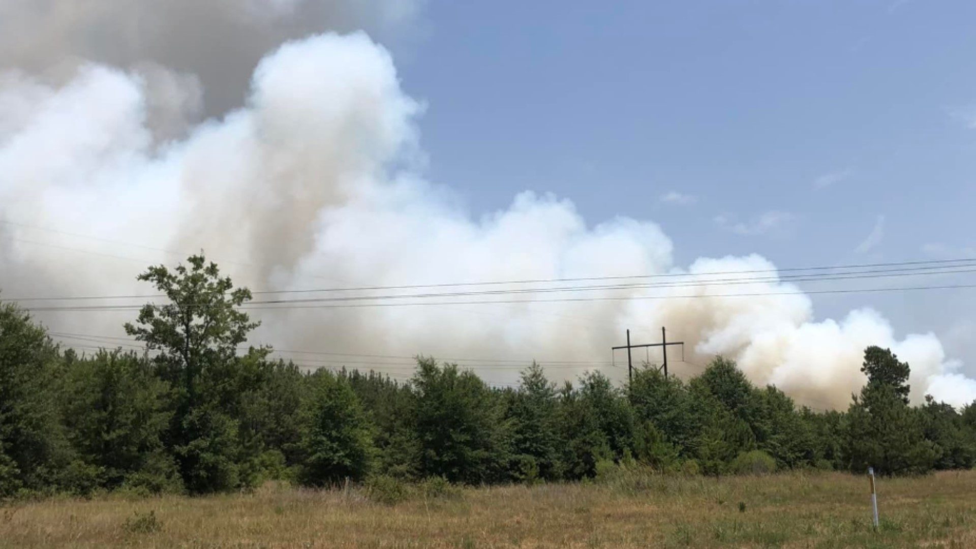 An active fire is being battled north of Pine Prairie between Lost Indian Camp and Old Cincinnati Rd.