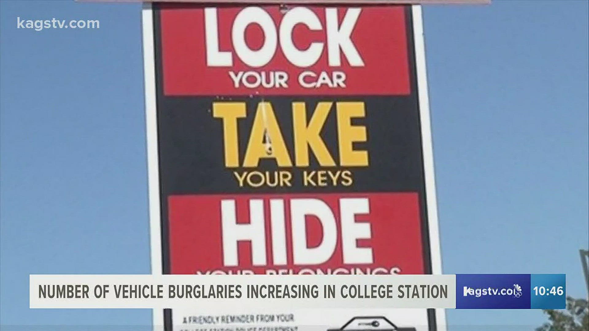 While College Station PD says the number of reported crimes has decreased over the last 5 years, the number of vehicle burglaries has actually gone up. KAGS own Vanessa Croix sat down with the College Station Chief of Police to learn more.