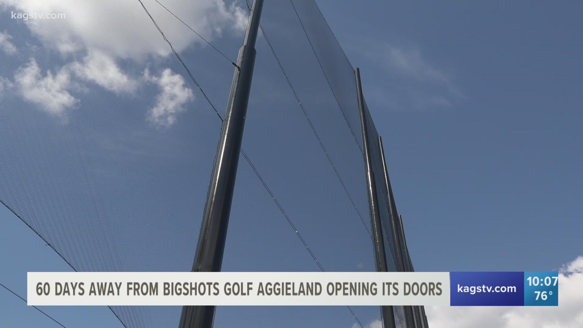 The golf-centered entertainment center is on track to open on time