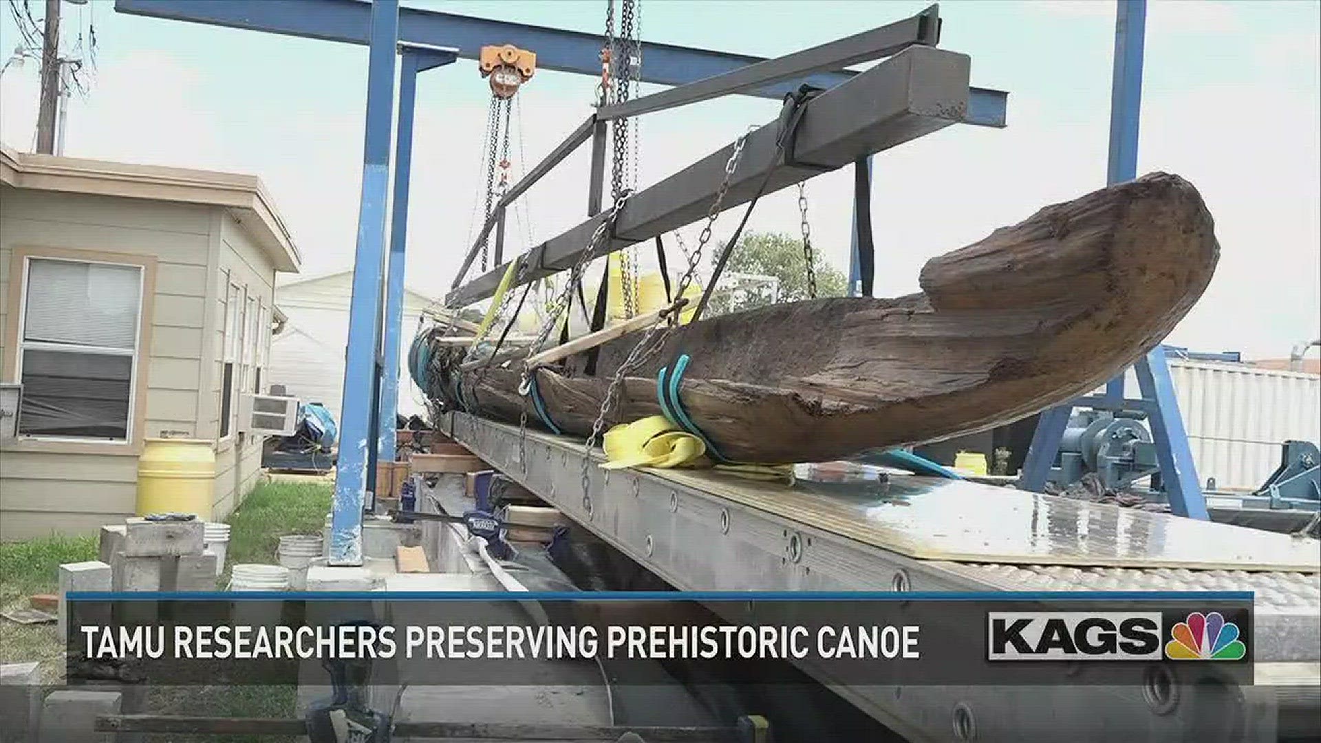 An Aggie team of researchers is restoring 600 year old canoe they believe to be from the Caddo Native Americans.