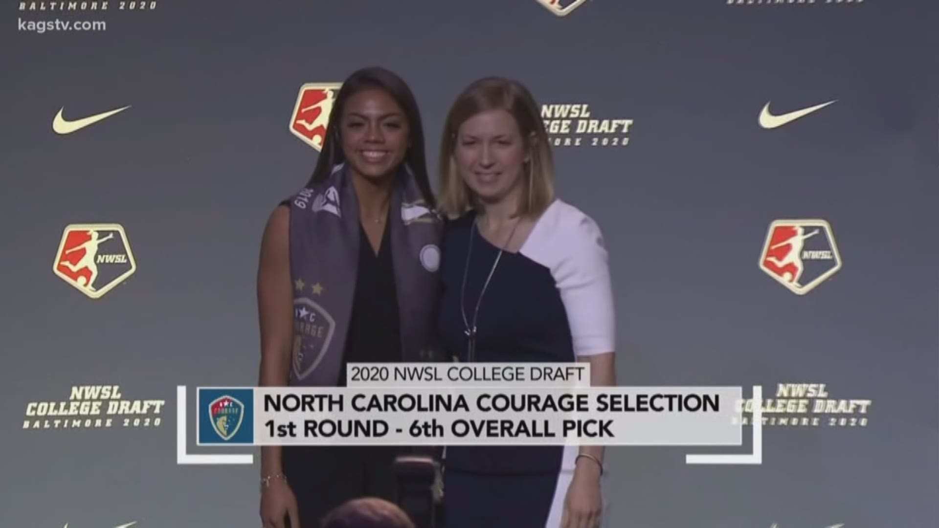 Ally Watt becomes first Aggie to be selected in the first round of the NWSL Draft. Watt, a two-time All American, was taken by the North Carolina Courage.