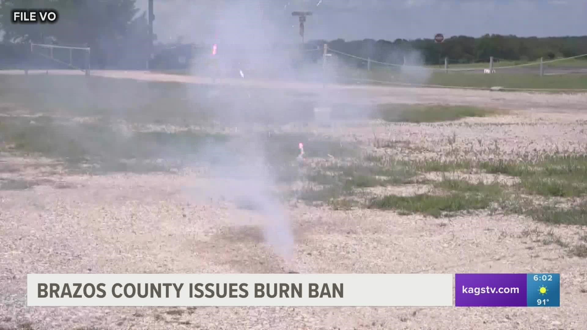 Brazos County joins several other counties in the Brazos Valley that are issuing a burn ban.