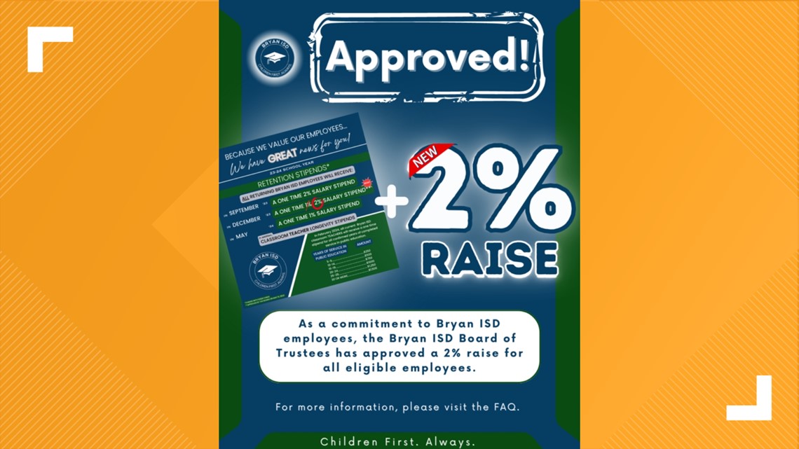 Bryan ISD school board announces 2% employee raises for 2023-2024 ...