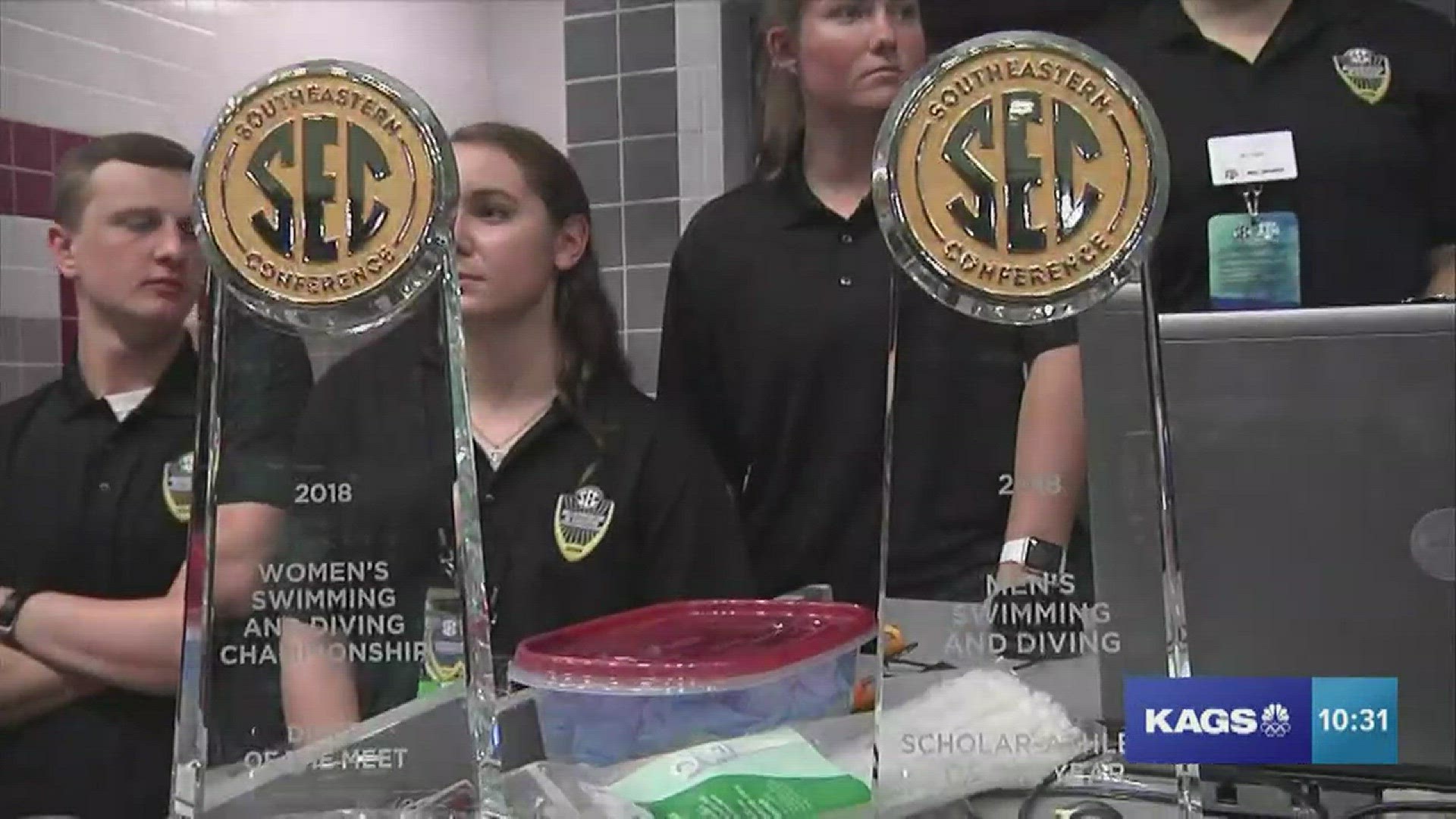 Texas A&M's Sydney Pickrem won the women's 200 IM, setting an SEC championships meet record in the process.