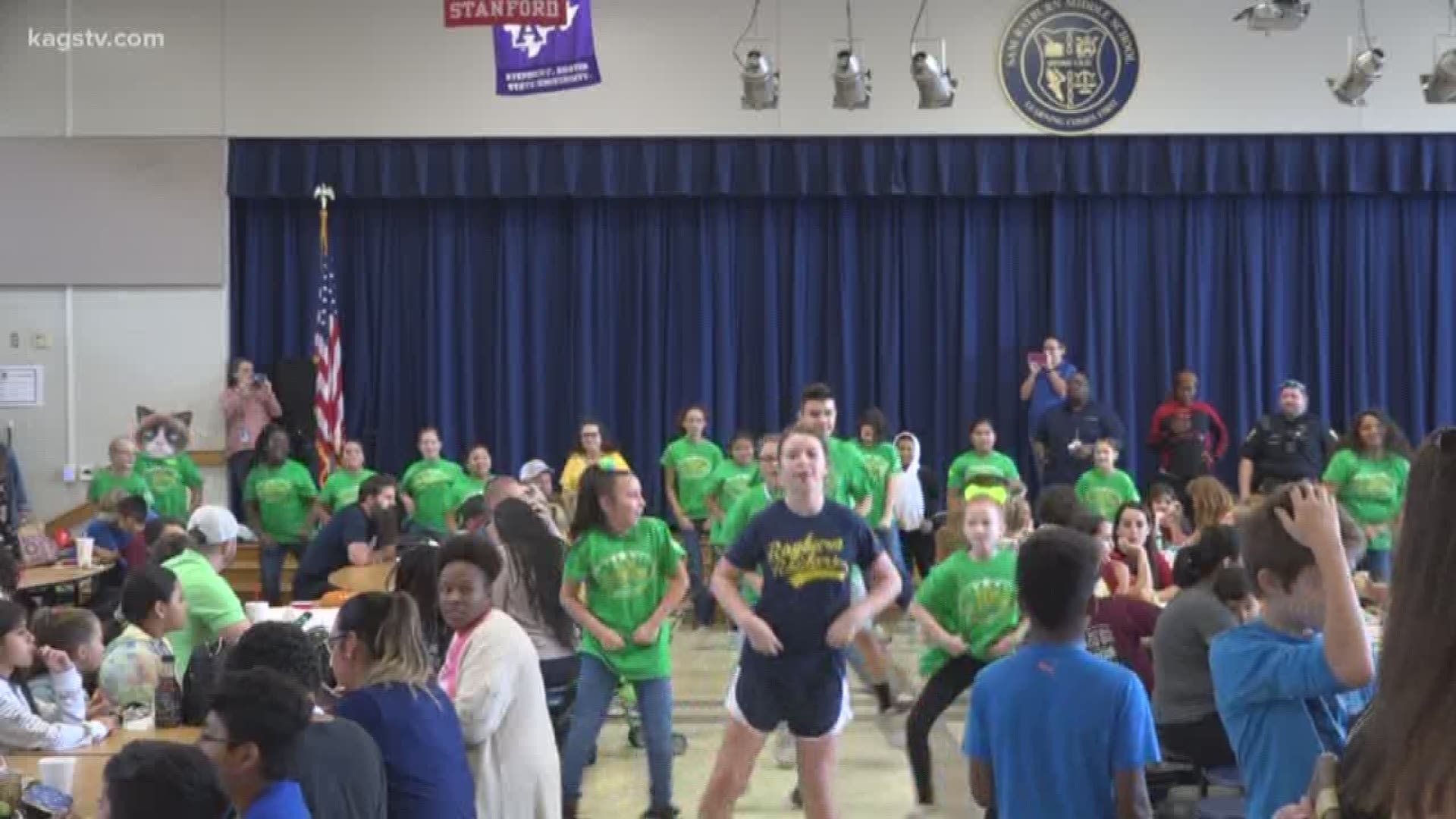 The students at Rayburn Intermediate put on their dancing shoes and took their cafeteria for a spin today.