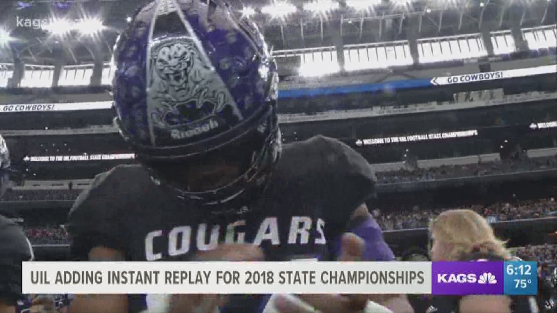 The UIL added instant replay for state championship football games in 2018.