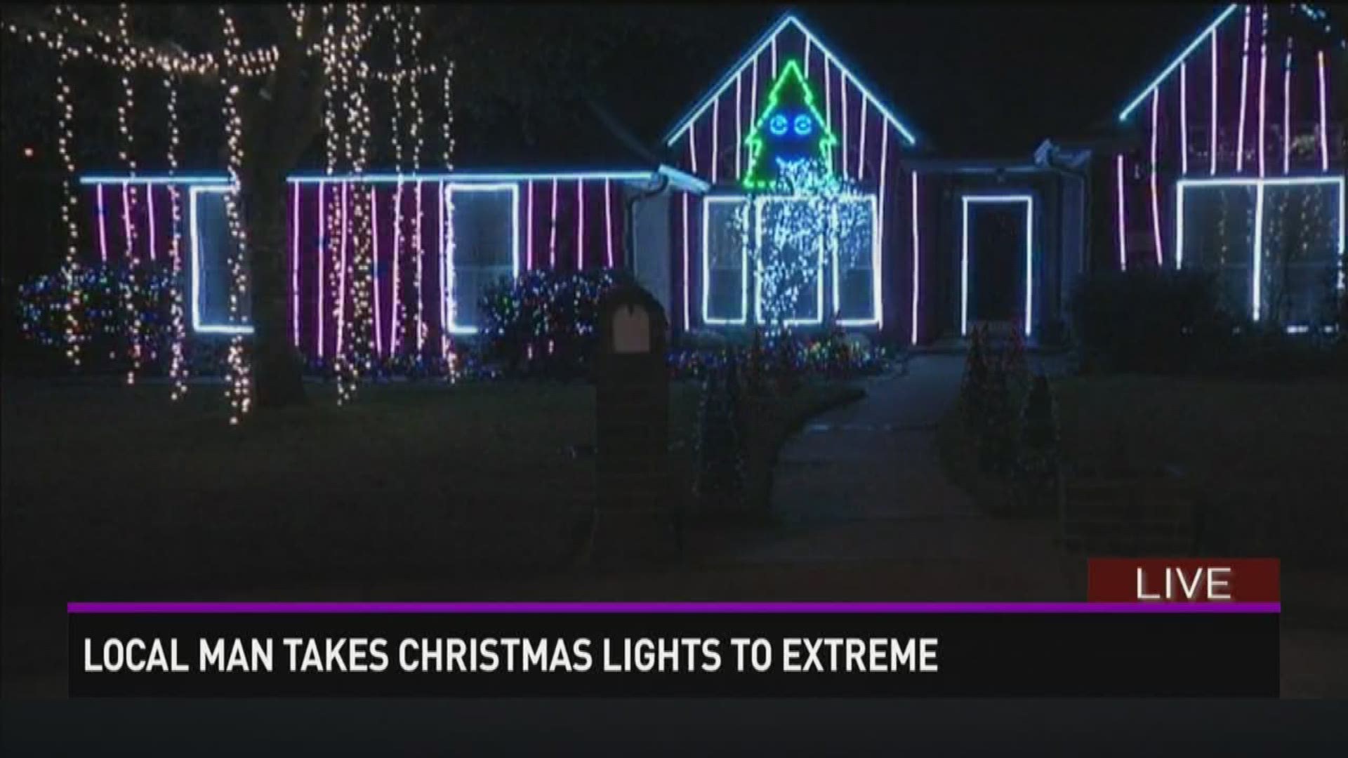College Station homeowner in Pebble Creek shows us his holiday Christmas light display