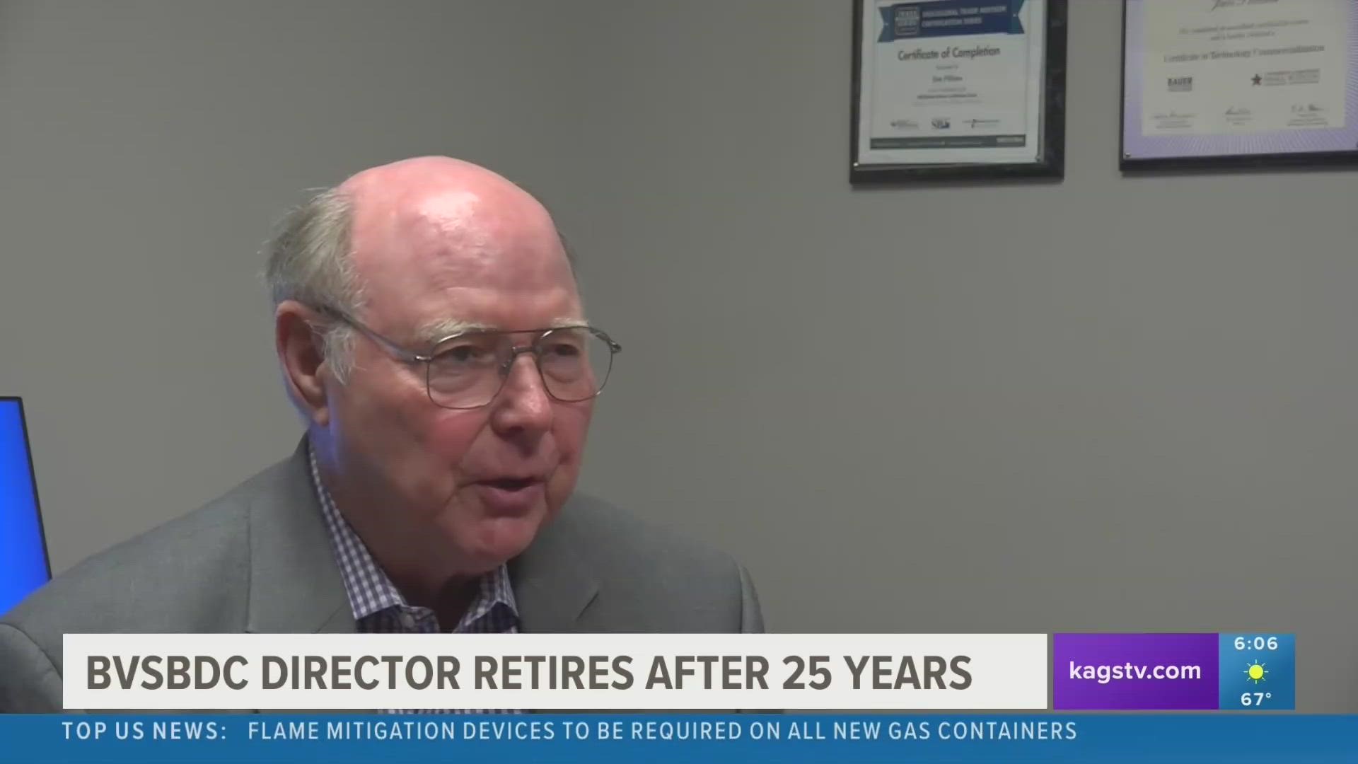 Jim Pillans, the director of the BVSBDC, has helped over 2,000 clients in the Brazos Valley learn how to create and manage their small businesses for 25 years.