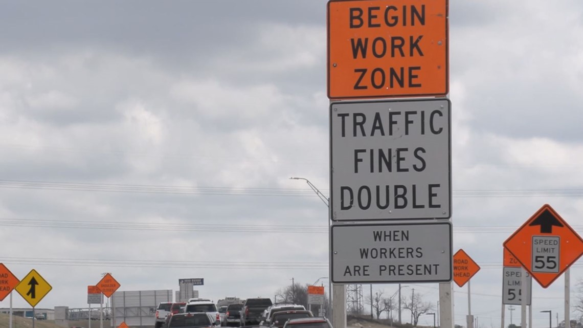 TC-4-ZBF Construction Zone Begins Fines Double Sign - Traffic